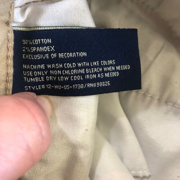 Polo Ralph Lauren Shorts Boys Tan Flat Front Adjustable 8" Sz 14 Preppy Uniform - Picture 5 of 9